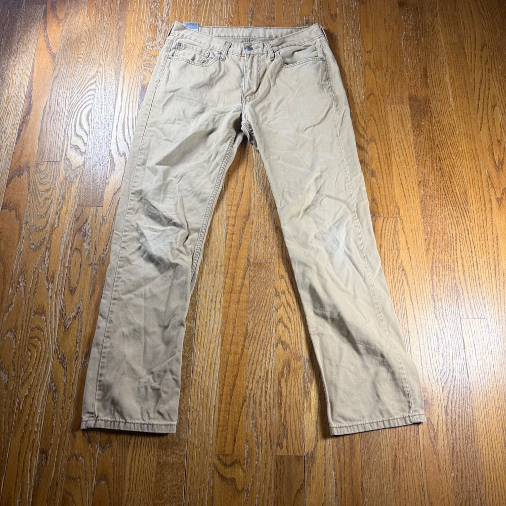 Levis 514 Straight Fit Tan Khaki Pants Mens 32x32 WaterLess Twill Trousers Work